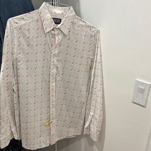 Diesel Men's White and Red Shirt